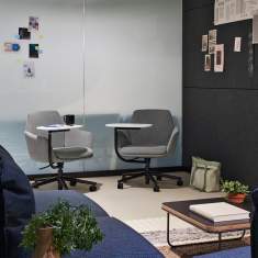 Schulungsstuhl grau Schulungsstühle Besucherstuhl Haworth Poppy mit Tablar