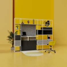 Home Office Möbel Regalsystem mit höhenverstellbarer Tisch Schreibtisch Regal Palmberg P5 HOME