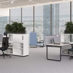 Großer Schreibtisch Büro Schreibtische moderne Büromöbel, ROHDE & GRAHL Nowy Styl Group Play&Work Schreibtisch mit Sideboard