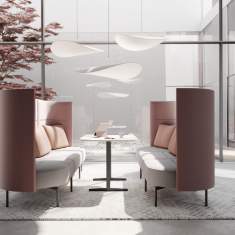 Loungesofa mit Trennwand rosa Sofa Lounge Brunner oval