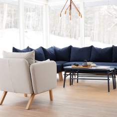 Loungesofa blau Sofa Lounge Holz NC Nordic Care Dahlia