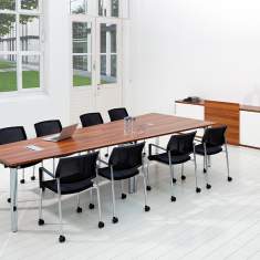 Besucherstuhl schwarz Besucherstühle mit Rollen Konferenzstühle, fm Büromöbel, NetGo Konferenzstuhl