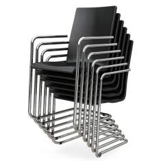Besucherstuhl schwarz Konferenzstühle Freischwinger rosconi, Objektmöbel - Logochair swing