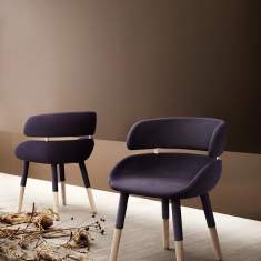 Besucherstuhl violett Konferenzstühle Cafeteria Stühle Eiche Skandiform, Fendo