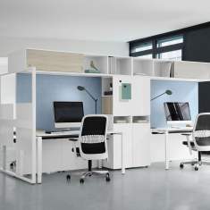 Weißer Schreibtisch modern Büromöbel Schreibtische weiß Bürotisch Bene Basic