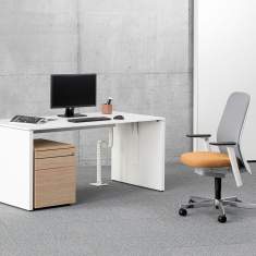 Weiße Schreibtisch modern Büromöbel Schreibtische weiss Bene CLASSIC PURE