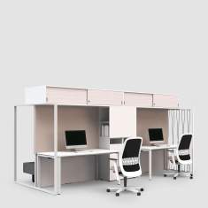 Arbeitsplatz Schreibtisch Büroschrank Holz Büro Schrank modular Bene Frame_S