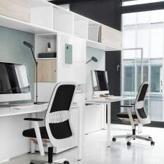 Arbeitsplatz Schreibtisch Büroschrank Holz Büro Schrank modular Bene Frame_S