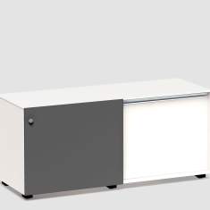 Büroschränke Holz weiß Büroschrank abschließbar Schiebetürschrank Bene KT Sideboard