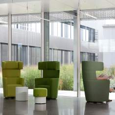 Bene Sessel Büro Clubsessel Design Loungesessel grün Loungemöbel Set Bene PARCS Wing Chair