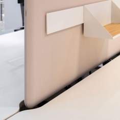 Schreibtisch Sichtschutz Schreibtischaufsatz akustik Bene T-Panel Curve