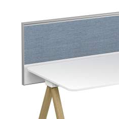 Schreibtisch Sichtschutz blau Schreibtischaufsatz akustik Bene T-Panel Multi