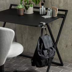 Schreibtisch schwarzes Gestell Klapptisch Home Office Schreibtisch klein Buerotisch klappbar Bene X-PRESS