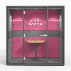 Abgeschirmte Raumelemente rosa Abgeschirmte Arbeitsplätze Büro Telefonbox Akustik Telefonzelle SmartPhone Box Just Booth 2
