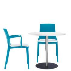 Besucherstuhl blau Besucherstühle Kunstoff Cafeteria Stuhl Kantinen Stuhl Brunner, twin