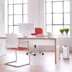 Schreibtisch weiß, Büromöbel Schreibtisch, Schreibtische weiß,  LOTOS Serie Woodline