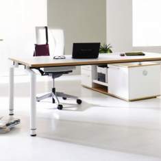 Schreibtisch groß Büromöbel Schreibtische Holz Metall ophelis, Reihe M