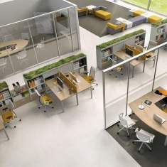 Eckschreibtisch Büro Büromöbel Schreibtische Holz| Büro Schreibtische modern Holzplatte|  HAWORTH, Epure Tischsystem
