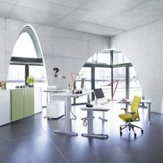 Schreibtisch höhenverstellbar Büromöbel Schreibtische ergonomisch Metall Hund, Thales Steh-/Sitztisch Premium