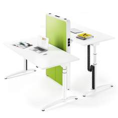 Elektrisch höhenverstellbarer Schreibtisch weiß Schreibtisch höhenverstellbar, Assmann Büromöbel, Applica Docking System