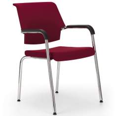 Besucherstuhl rot mit Armlehnen Besucherstühle Stoff Konferenzstuhl 4fuß Konferenzstühle, HAWORTH, Comforto 59