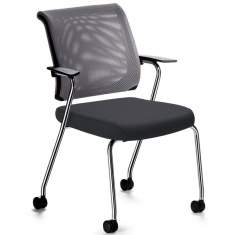 Stuhl grau Besucherstühle mit Rollen Konferenzstühle, Sedus, netwin Besucherstuhl