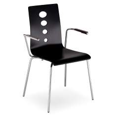 Besucherstuhl schwarz Konferenzstühle Holzschale Cafeteria Mensa Stühle, Nowy Styl, Lantana