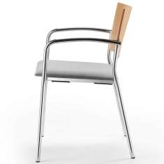 Besucherstuhl grau Konferenzstühle Holzschale Besucherstühle Cafeteria Stühle, rosconi, Objektmöbel - Listo