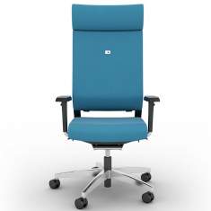 Bürostuhl  Bürodrehstuhl hoher Rücken Stoff blau, viasit, impulse Chefsessel