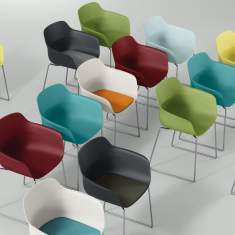 farbige Besucherstühle mit Armlehnen Kunstoff Konferenzstühle Cafeteria Stühle, Brunner, crona light