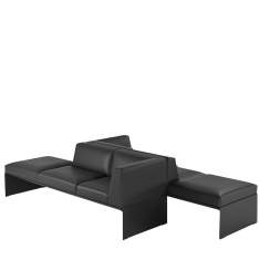 Modulare Sofas Lounge schwarz Leder banc Loungesystem