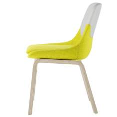 Besucherstuhl gelb Besucherstühle mit Holzbeinen Cafeteria Stuhl ohne Armlehnen Kantinen Stuhl Brunner Crona
