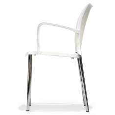 Besucherstuhl weiß Kunststoff Besucherstühle mit Armlehnen Kantinen Stuhl Cafeteria Stuhl günstig Kusch+Co 2200 ¡Hola! Stapelsessel