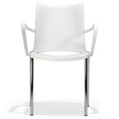 Besucherstuhl weiß Kunststoff Besucherstühle mit Armlehnen Kantinen Stuhl Cafeteria Stuhl günstig Kusch+Co 2200 ¡Hola! Stapelsessel