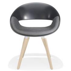 Besucherstuhl schwarz Besucherstühle Kunststoff Konferenzstuhl mit Holzbeine Konferenzstühle Kusch+Co 8240 Volpino