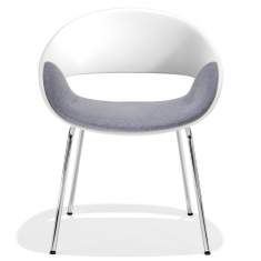 Besucherstuhl weiß grau Besucherstühle Kunststoff Konferenzstuhl Konferenzstühle Cafeteria Stuhl Kantinen Stuhl Kusch+Co 8250 Volpino