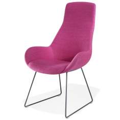 Sessel rosig Besucherstuhl mit Kuffengestell Besucerstühle groß Lounge Kusch+Co 8640 Lupino