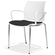 Besucherstuhl schwarz weiß Besucherstühle mit Vierfußgestell Konferenzstuhl Konferenzstühle mit Armlehnen günstig Stapelstuhl Kusch+Co 2000 uni_verso