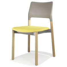 Besucherstuhl gelb Besucherstühle mit Vierfußgestell Konferenzstuhl Holz Konferenzstühle Kantinen Stuhl Stapelstuhl Kusch+Co 3600 Arn