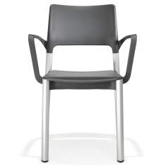 Besucherstuhl schwarz Besucherstühle mit Vierfußgestell Konferenzstuhl Aluminium Konferenzstühle mit Armlehnen Kantinen Stuhl günstig Stapelstuhl Kusch+Co 3650 Arn