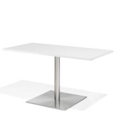 klassischer Säulentisch weiss Bistrotisch Kusch+Co 
rechteckige Tischplatte