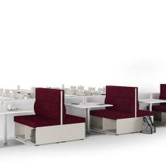 Lounge Sitzmöbel Bank rot Assmann Büromöbel Syneo Part Diner