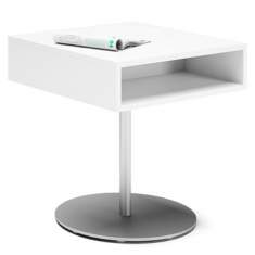 Eckiger Beistelltisch weiß Beistelltische Mit zusätzlicher Ablagefläche Assmann Büromöbel Syneo Part Bistrotisch