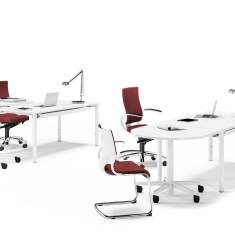 Flexible Konferenztische Büro Konferenztisch weiß Büromöbel Assmann Büromöbel Besprechung
Ohne Quertraverse für mehr Beinfreiheit