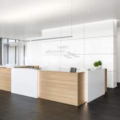 Empfangstheke Holz modern Büro Tresen Theke, Assmann Büromöbel Empfangssysteme