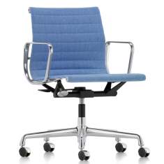 Vitra Stuhl Bürodrehstuhl blau Stoff Bürostuhl Design vitra, Alu-Chair EA 117 / 118 / 119