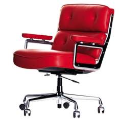 Esklusiver Bürostuhl | Leder, rot, Bürodrehstuhl, vitra, Lobby Chair ES 104