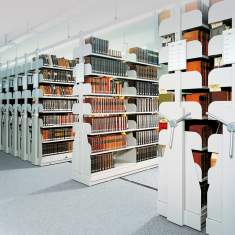 Regale Bibliotheken, Mauser, mauser Bibliothek verfahrbares Magazinregal