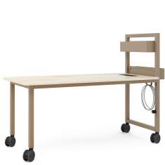 Schreibtisch auf Rollen beige Rolltisch rollbare Schreibtische modern Büromöbel schwedisches Design, Materia, Vagabond Screen