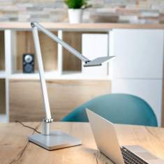 Tischleuchte LED Tischlampe Silber Tischleuchten fm Büromöbel Attenzia Leuchte